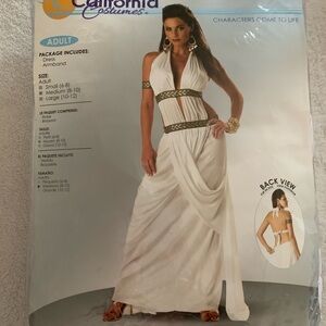 California Costumes White and Gold Backless Dress